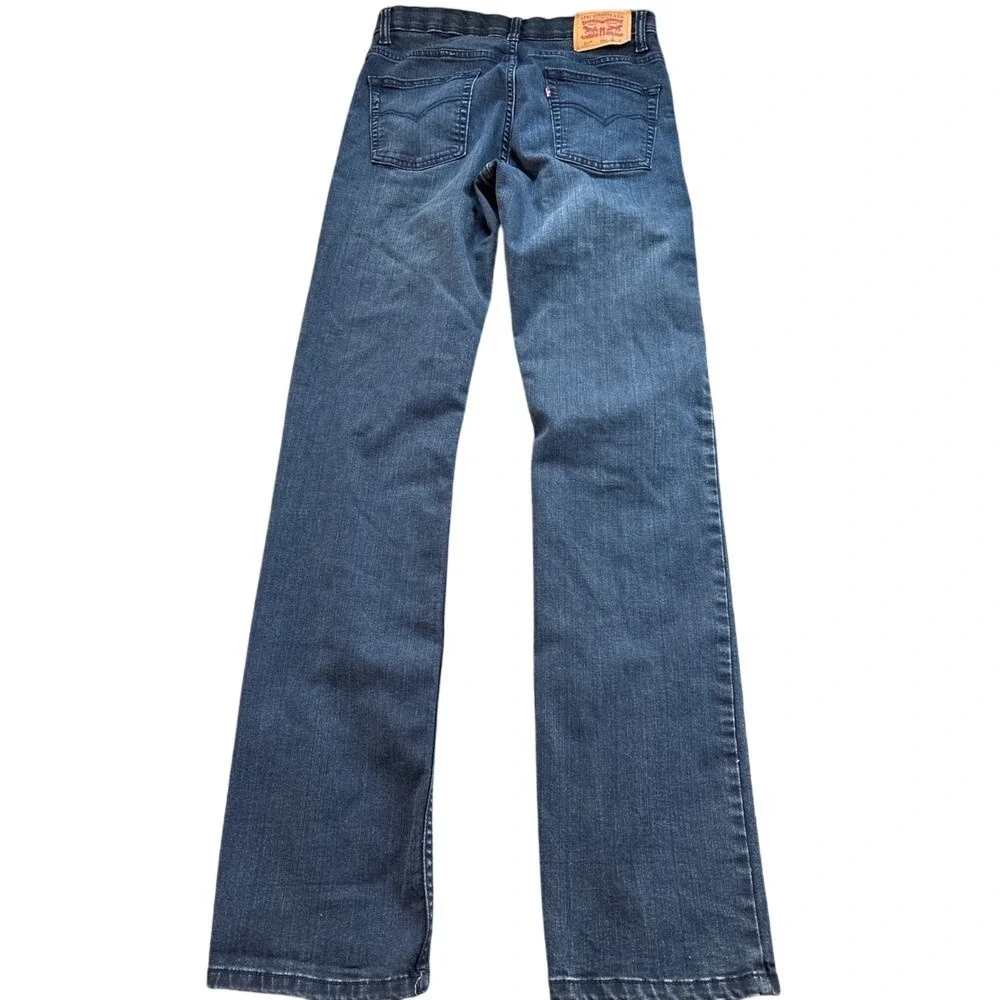 Levis 511 Slim Fit Jeans Dark Wash Blue Denim‎ Mens 30x32 Red Elastic Waistband